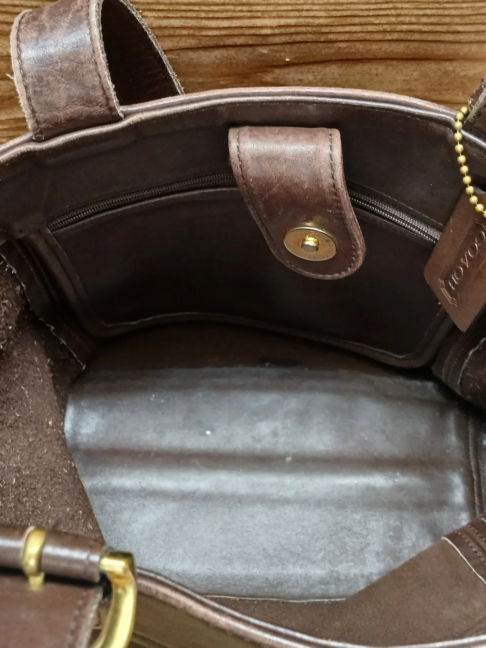 Coach Dark Brown Leather Messenger Tote with Adjustable Straps